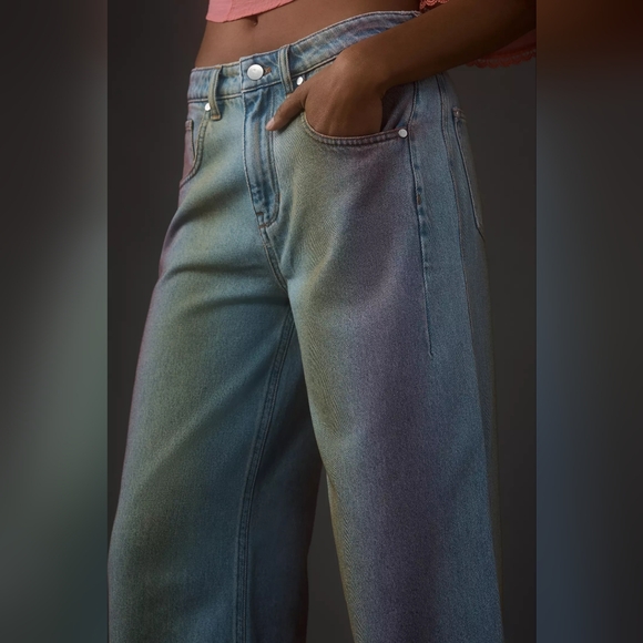 Mid-Rise Wide Leg Jeans By Pilcro Size 28 - Picture 2 of 5